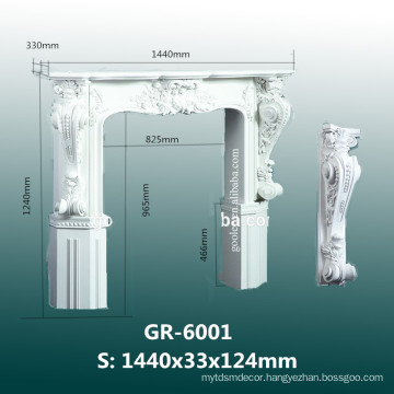 modern carved polyurethane fireplace